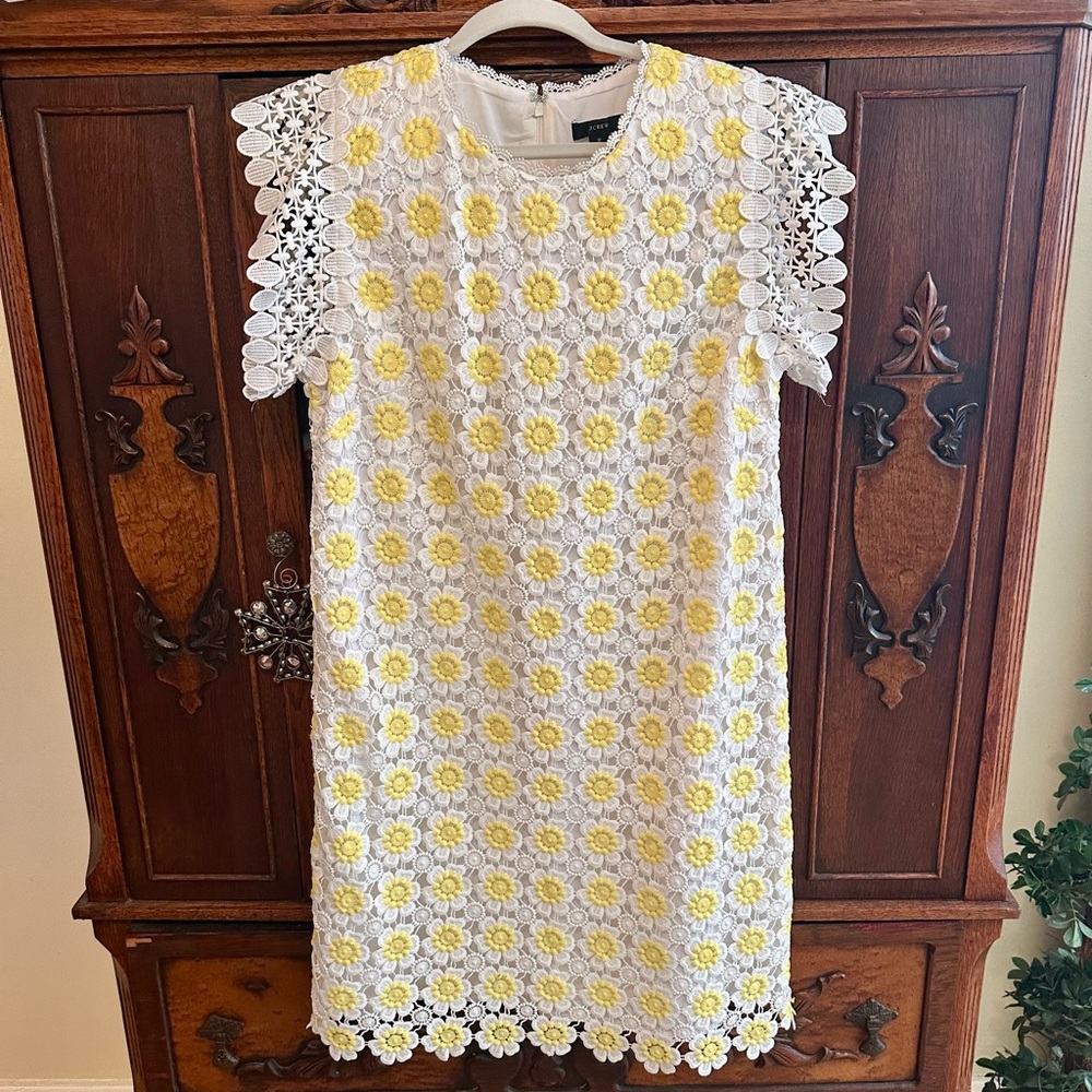 J Crew Daisy Crochet Shift Dress